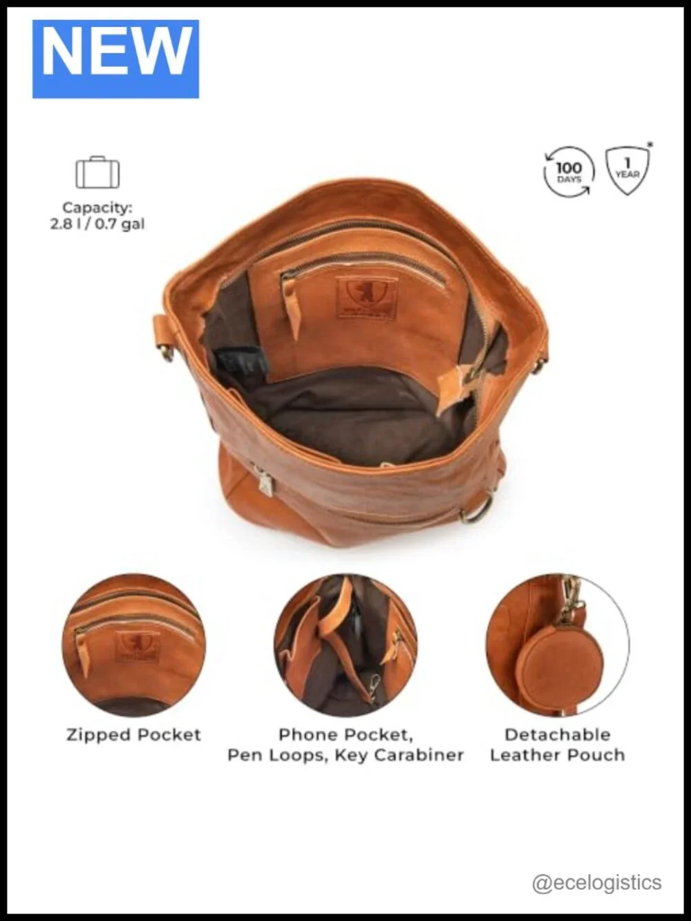 Genuine Leather Women's Crossbody Bag Adjustable Strap